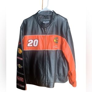 Vtg Chase Authentics NASCAR Tony Stewart #20 Race Jacket Y2K Black/Orange Large